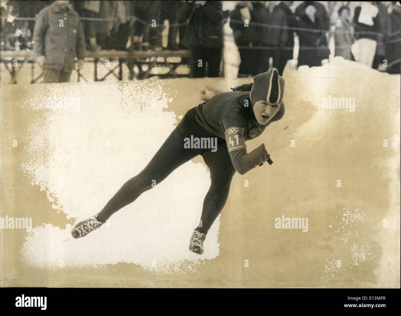 Mar 22, 2012 - 1000 m di pattinaggio di velocità im Sigerin 1000-m Eisschnellauf der Damen Lidia Skoblikowa, UDSSR, Innsbruck Olimpiadi Invernali 1964. Foto Stock