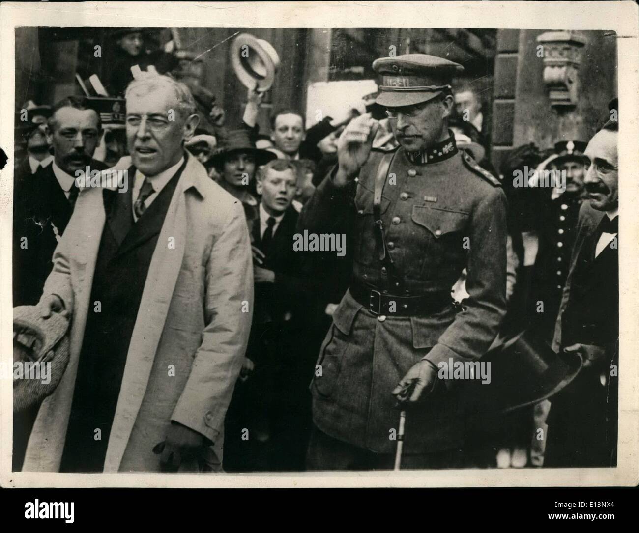 Mar 22, 2012 - Re Alberto del Belgio R & Presidente Woodrow Wilson DI STATI UNITI D'AMERICA. ESS.c Foto Stock