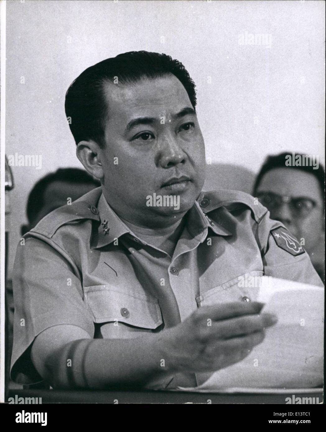 27 mar 2012 - Top Capo della giunta militare del Vietnam del Sud. Il Maggiore Generale Tran Tu Oai, ministro dell'informazione. Foto Stock
