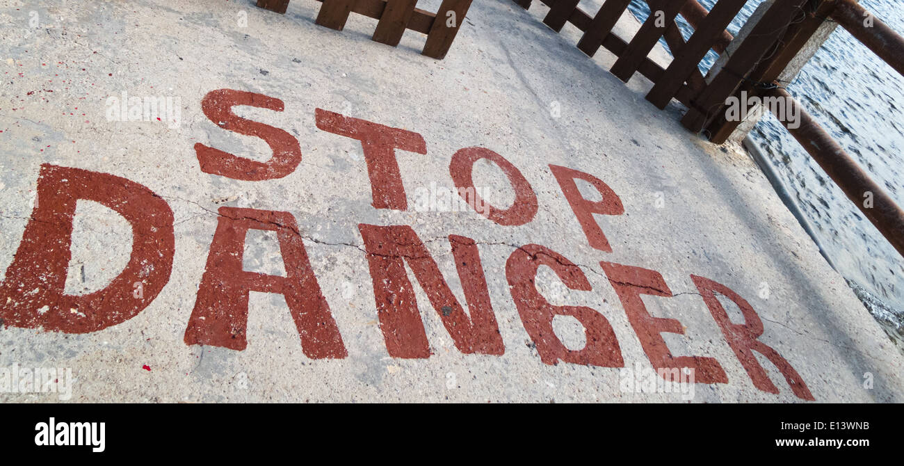 Stop di un pontile, Havana, Cuba Foto Stock