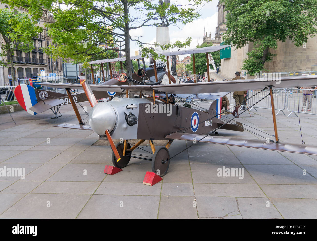 Prototipo di replica da combattimento aereo Leeds, nello Yorkshire, Inghilterra, Regno Unito Foto Stock