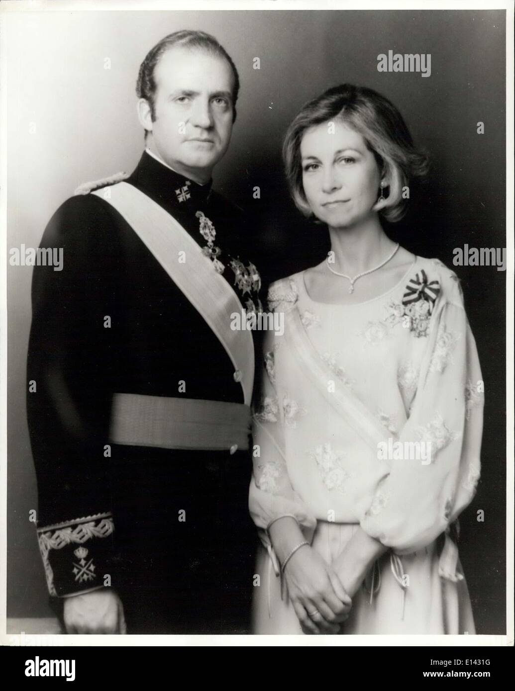 Apr. 04, 2012 - Le Loro Maestà il Re Juan Carols I e la regina Sofia di Spagna. Foto Stock