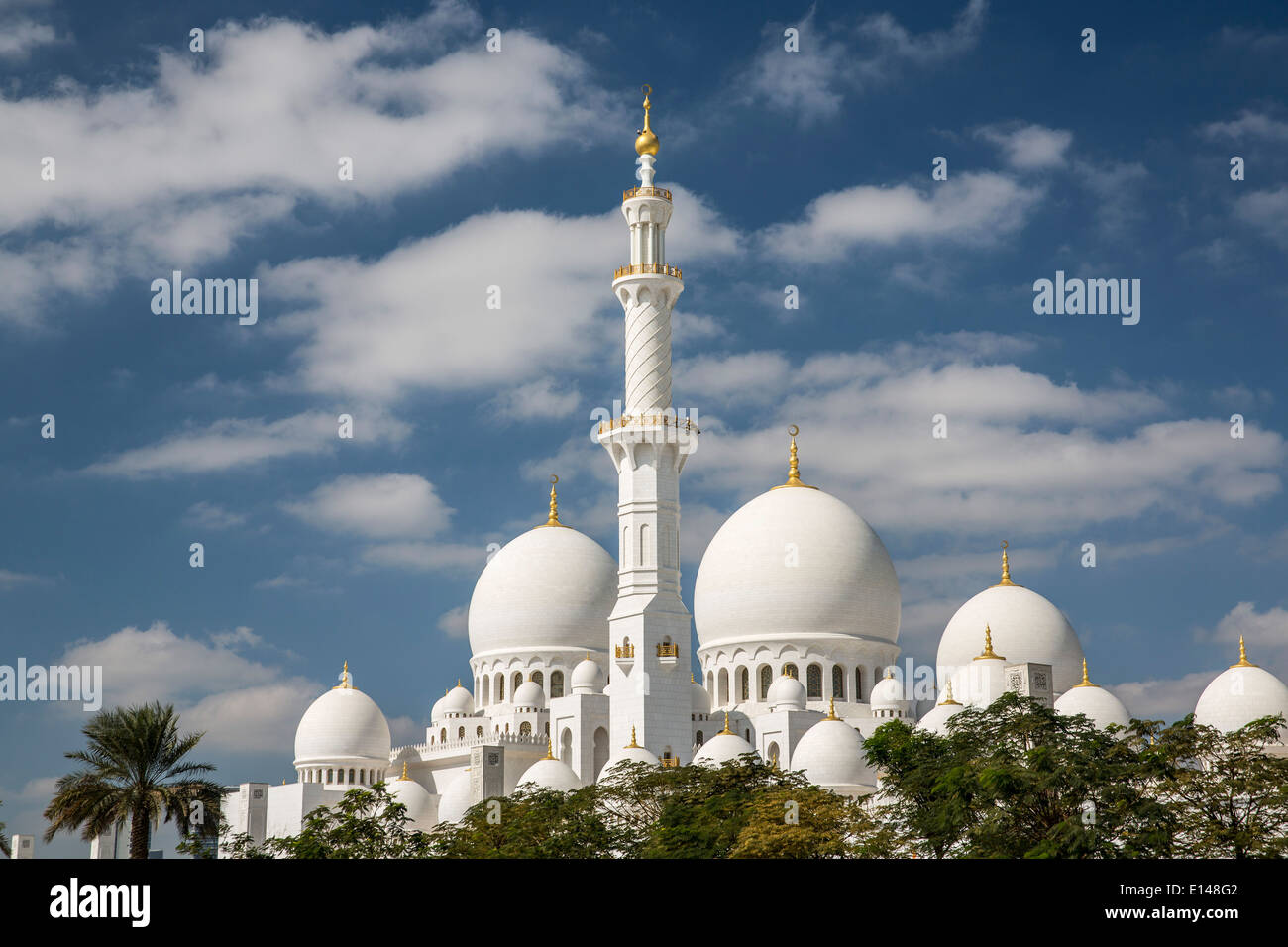 Emirati Arabi Uniti, Abu Dhabi Sheikh Zayed Grande moschea Foto Stock
