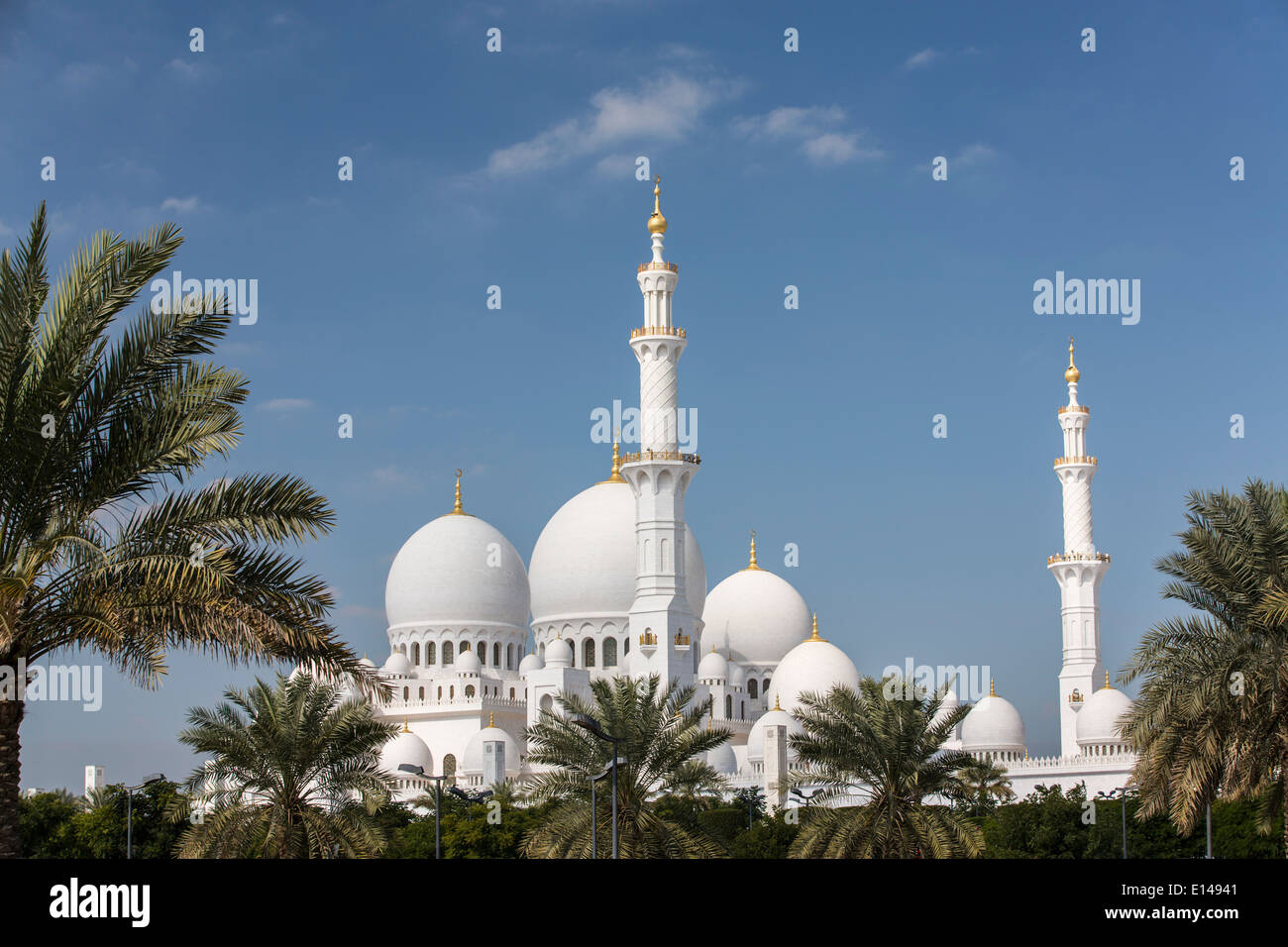 Emirati Arabi Uniti, Abu Dhabi Sheikh Zayed Grande moschea Foto Stock