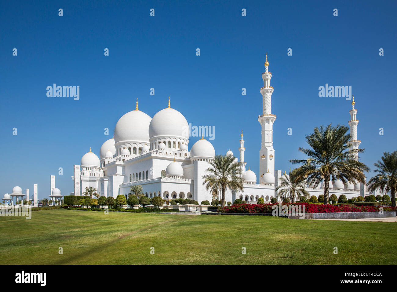Emirati Arabi Uniti, Abu Dhabi Sheikh Zayed Grande moschea Foto Stock
