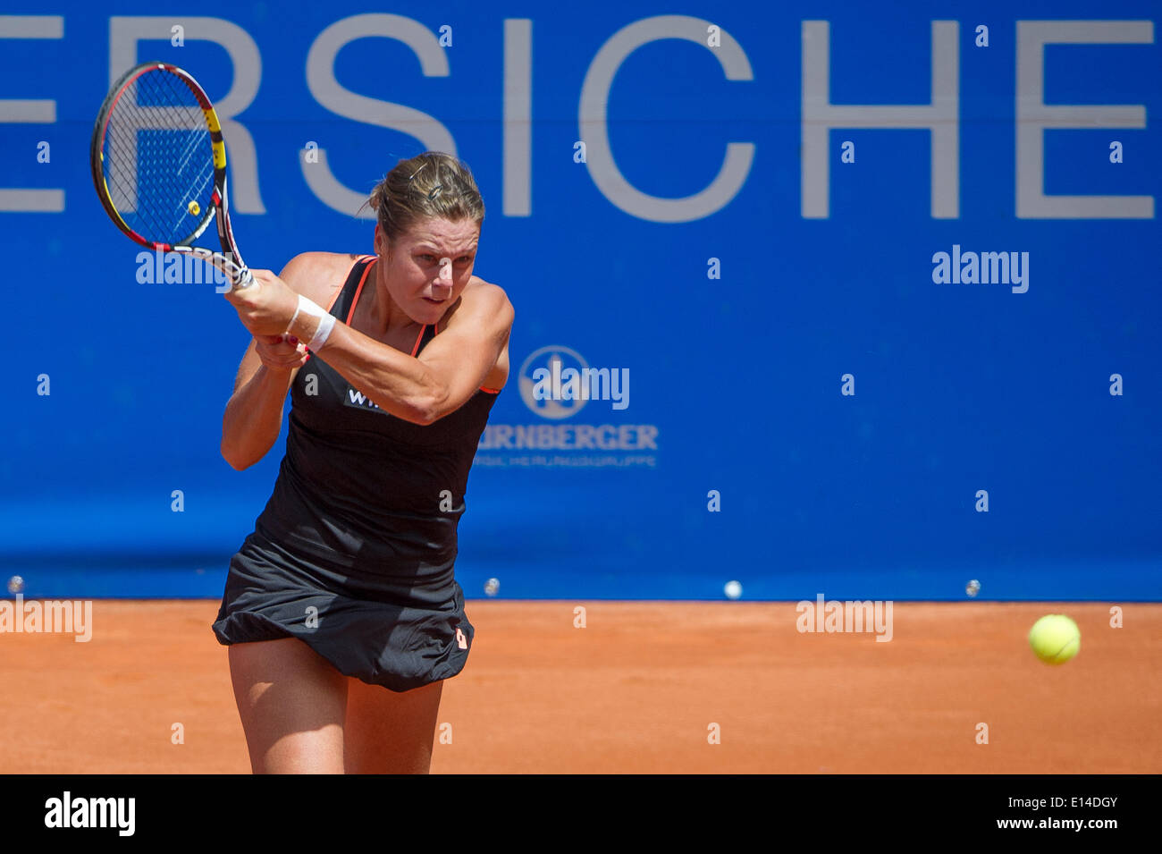 Scritto drive di Karin KNAPP (ITA), Caroline Garcia (FRA) vs Karin KNAPP (ITA) Viertelfinale,WTA di ping-pong,Einzel, Nuernberg, tennis,WTA, Donna, 22.Maggio 2014, Foto Stock