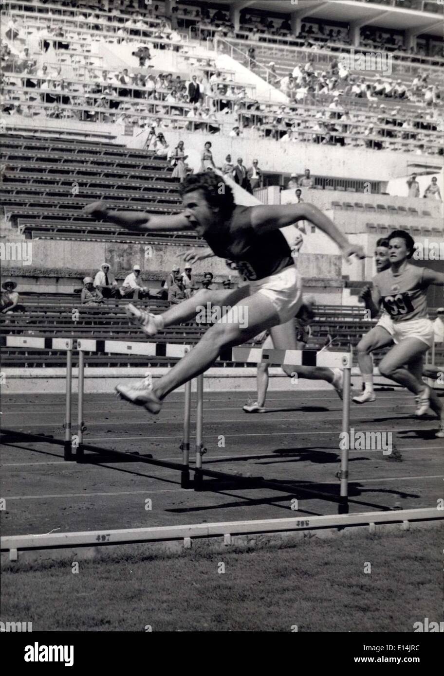 Apr. 05, 2012 - Giochi Olimpici: atletica del primo giorno. OPS: Irina premere la Russia stabilisce un nuovo record olimpico in 80 m ostacoli 10'' Foto Stock