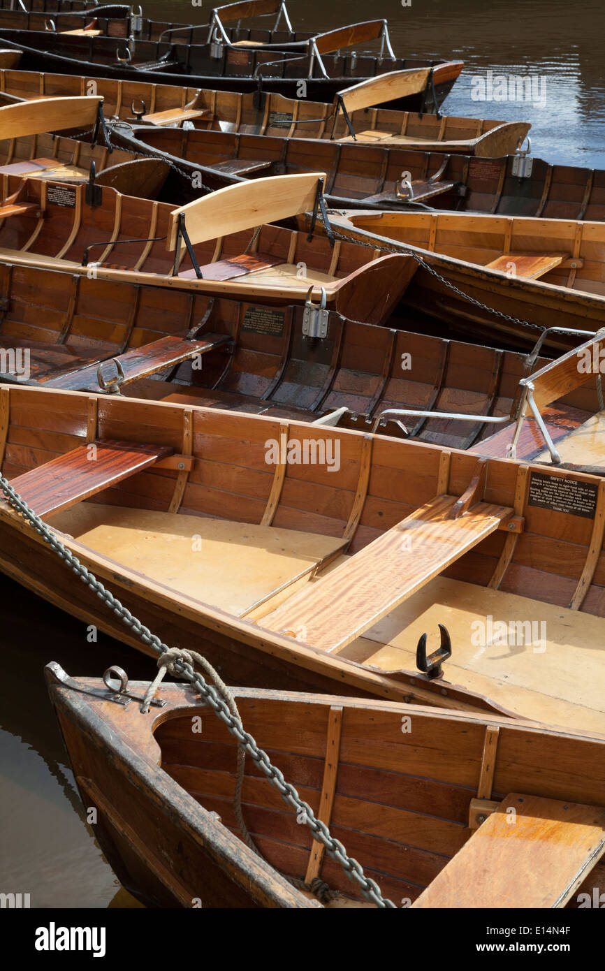 Barche sul fiume usura, Durham Foto Stock