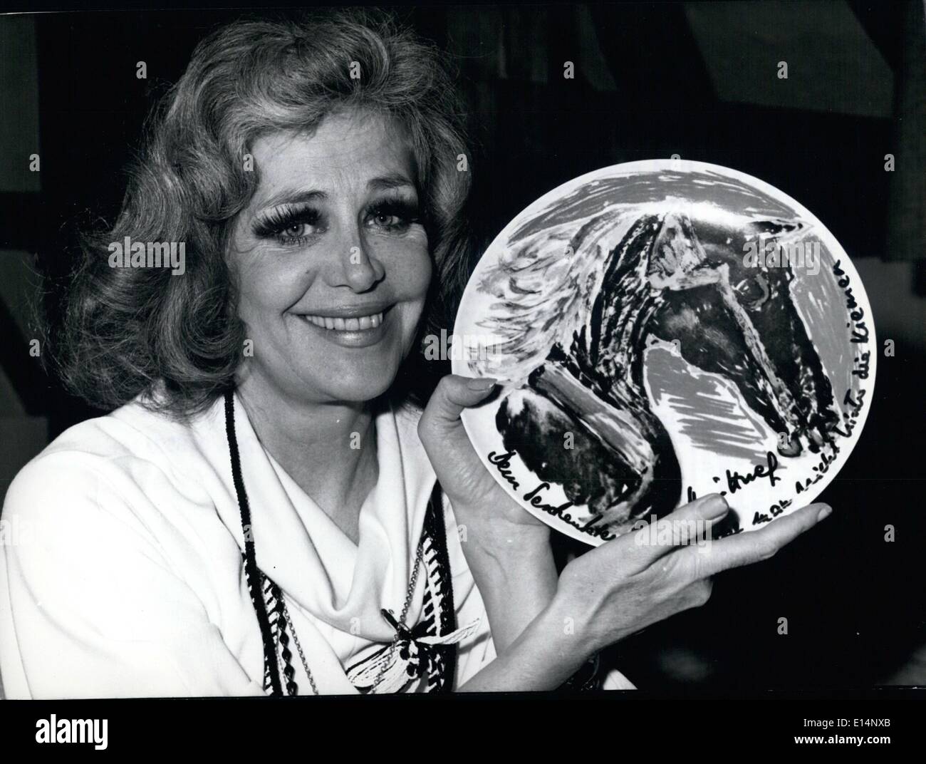 Apr. 18, 2012 - Hildegard Knef è una pittrice anche: Hildegard Knef, l'attrice tedesca, autore, cantante e song-scrittore, ha ora Foto Stock