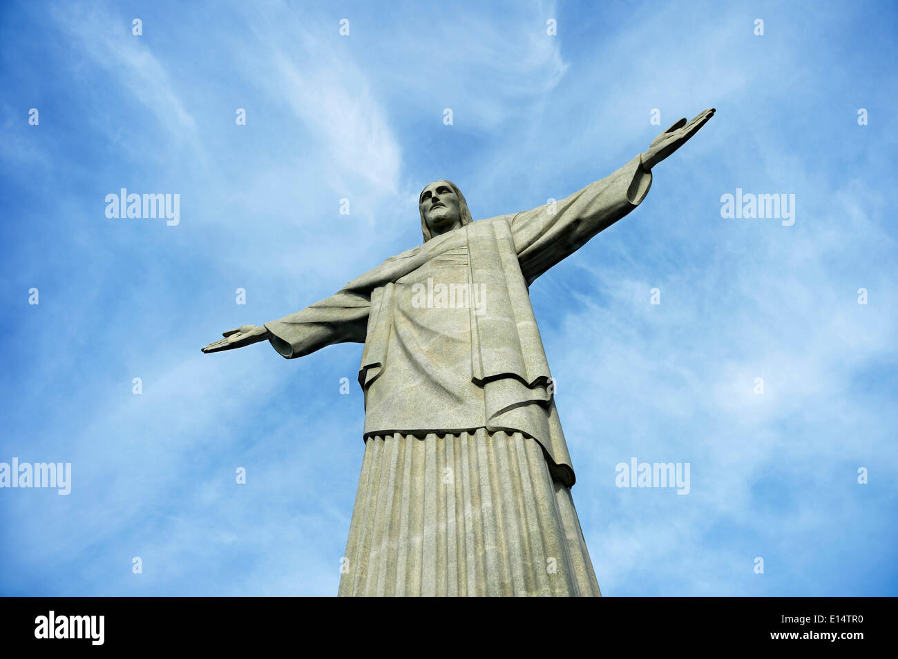 Cristo Redentore statua, Cristo Redentor, sul monte Corcovado, Rio de Janeiro, Stato di Rio de Janeiro, Brasile Foto Stock
