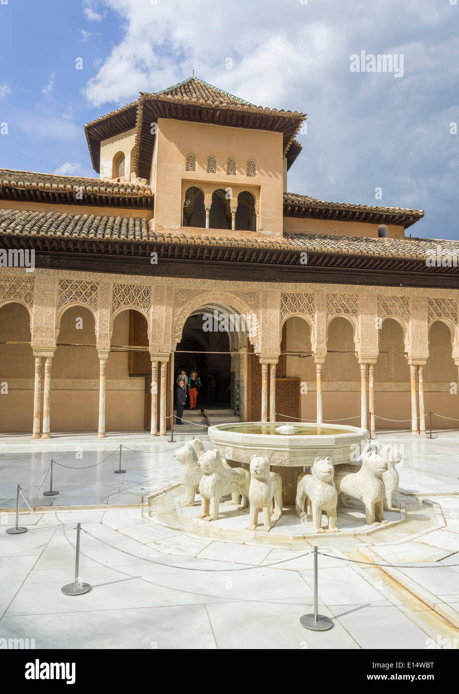 Palacio Nazaríes, Nasrid palazzi, Corte dei Leoni, Granada, Andalusia, Spagna Foto Stock