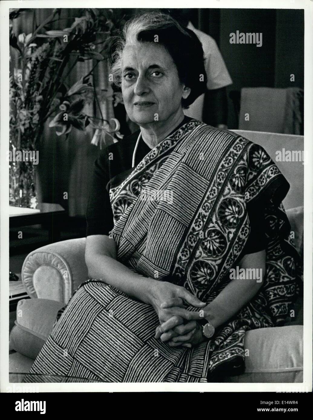 Apr. 18, 2012 - Il Primo Ministro indiano Indira Gandhi. Foto Stock