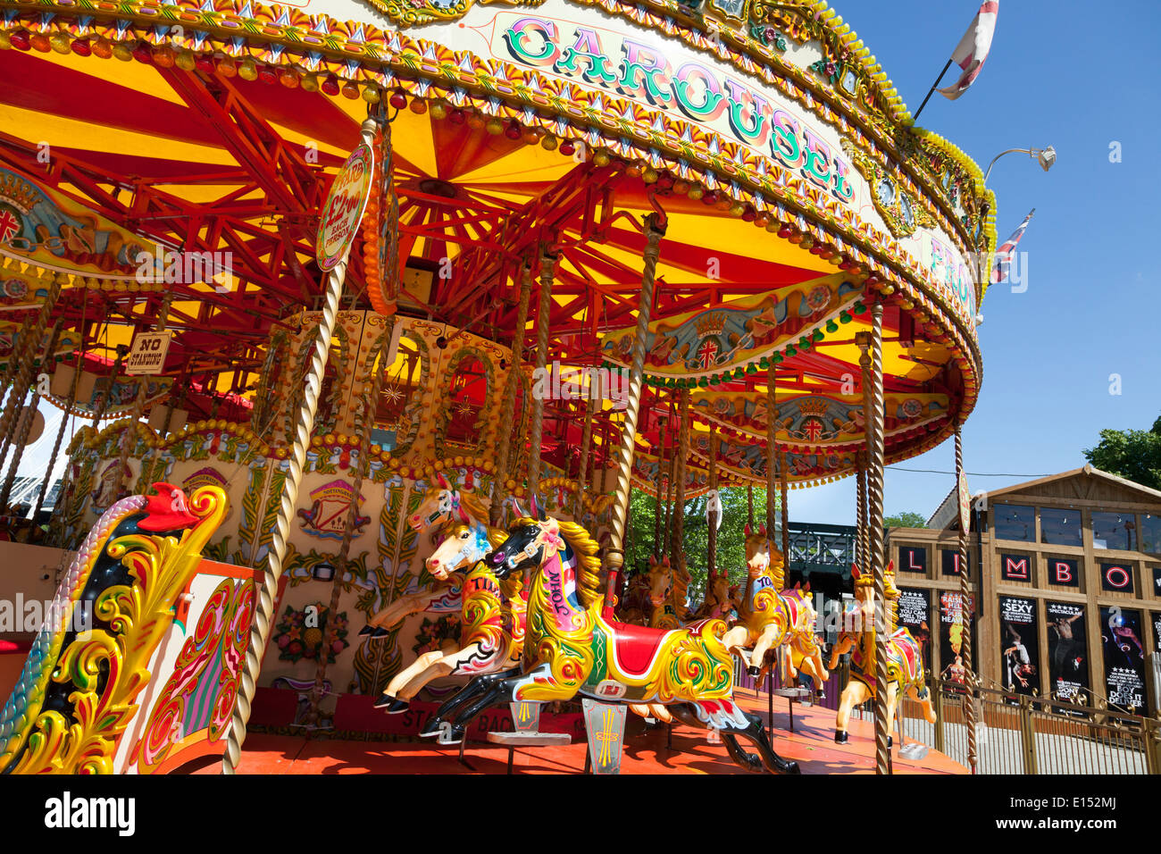 Non occupato giostra tradizionale fiera ride. Foto Stock