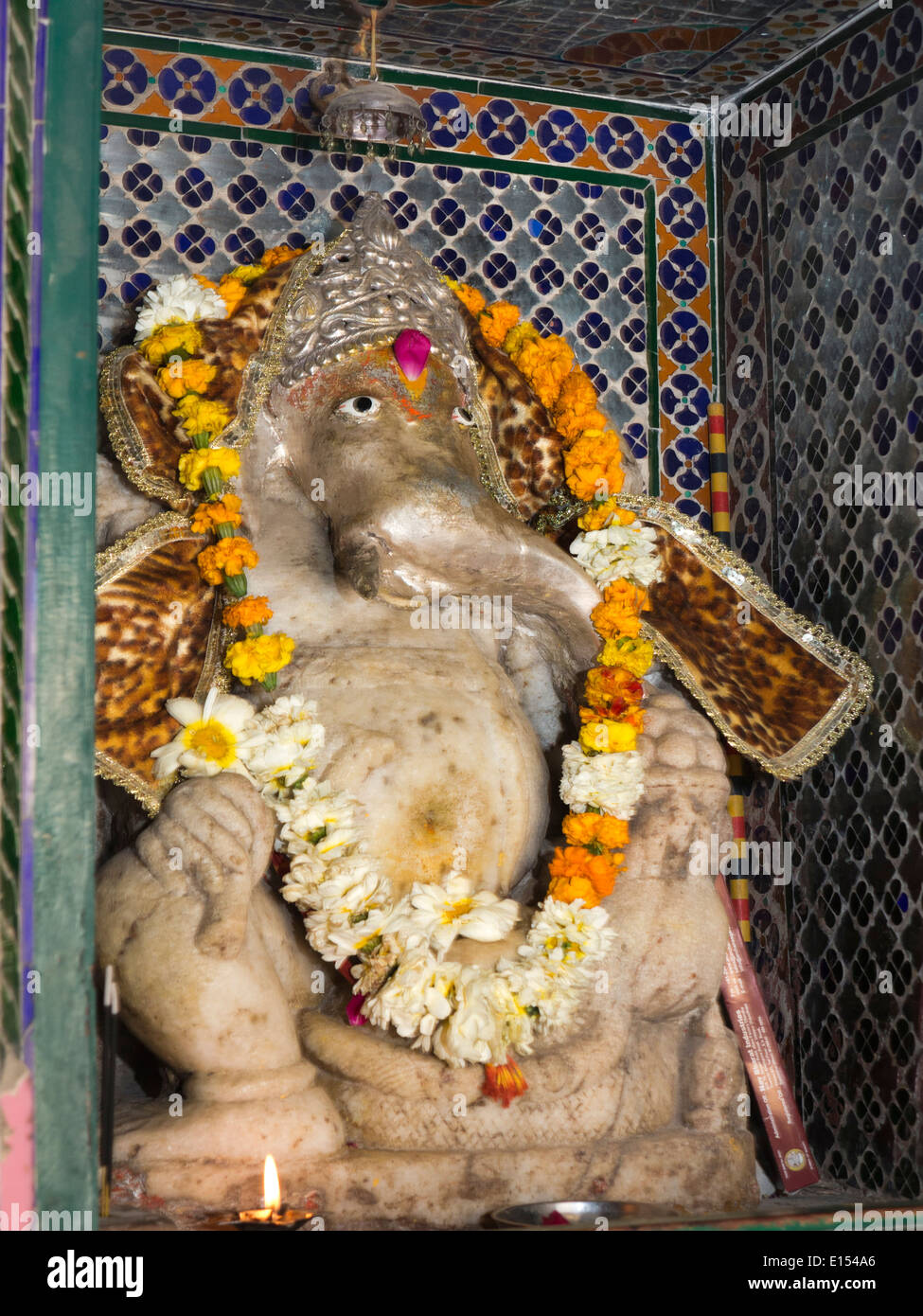 India Rajasthan, Udaipur, City Palace elephant divinità Ganesha, Sri Ganesh Foto Stock