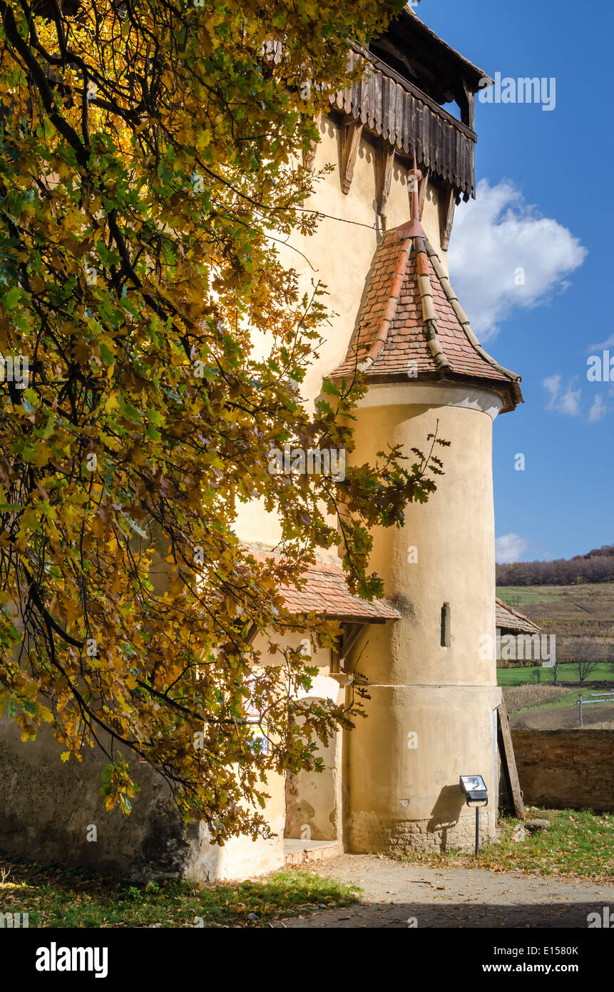 Biertan torre fortificata, Transilvania-dettaglio Foto Stock