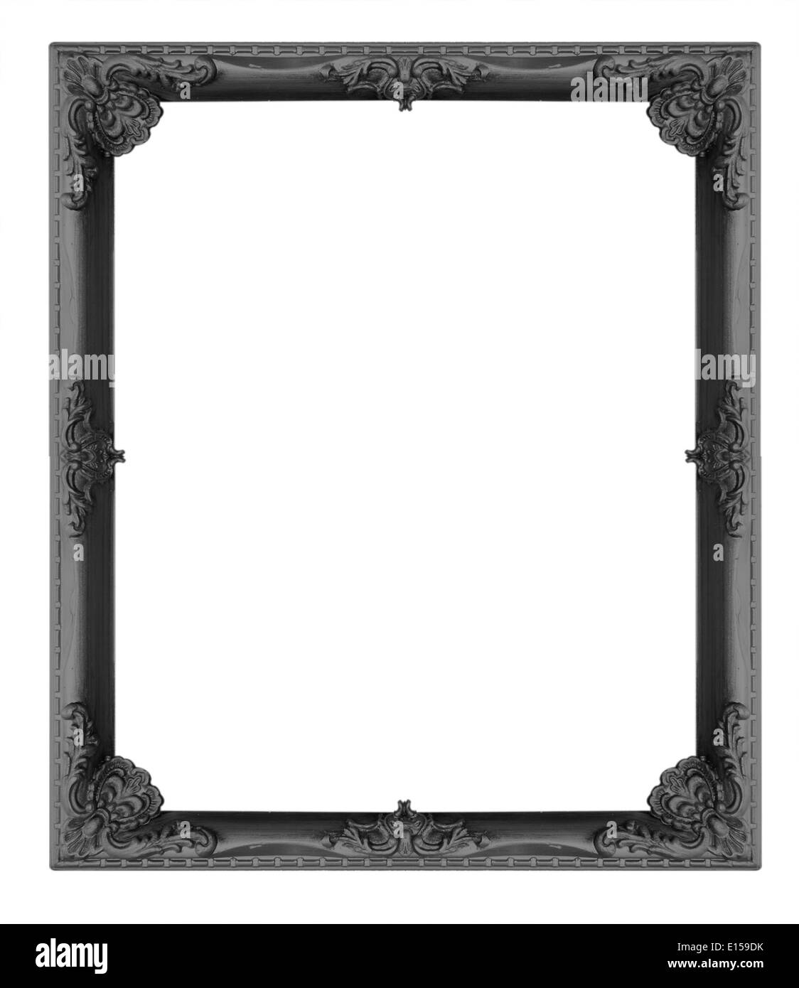 Cornice nera isolati su sfondo bianco Foto Stock