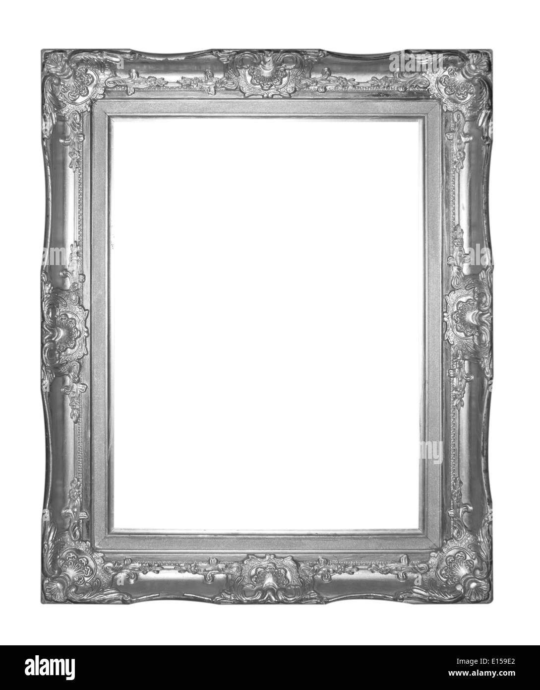 Cornice nera isolati su sfondo bianco Foto Stock