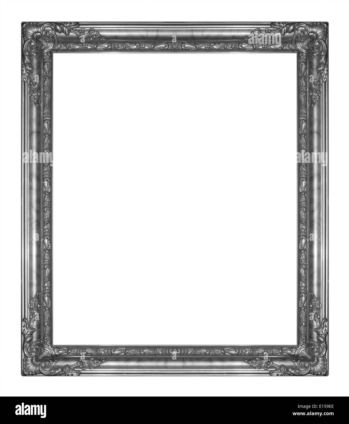 Cornice nera isolati su sfondo bianco Foto Stock