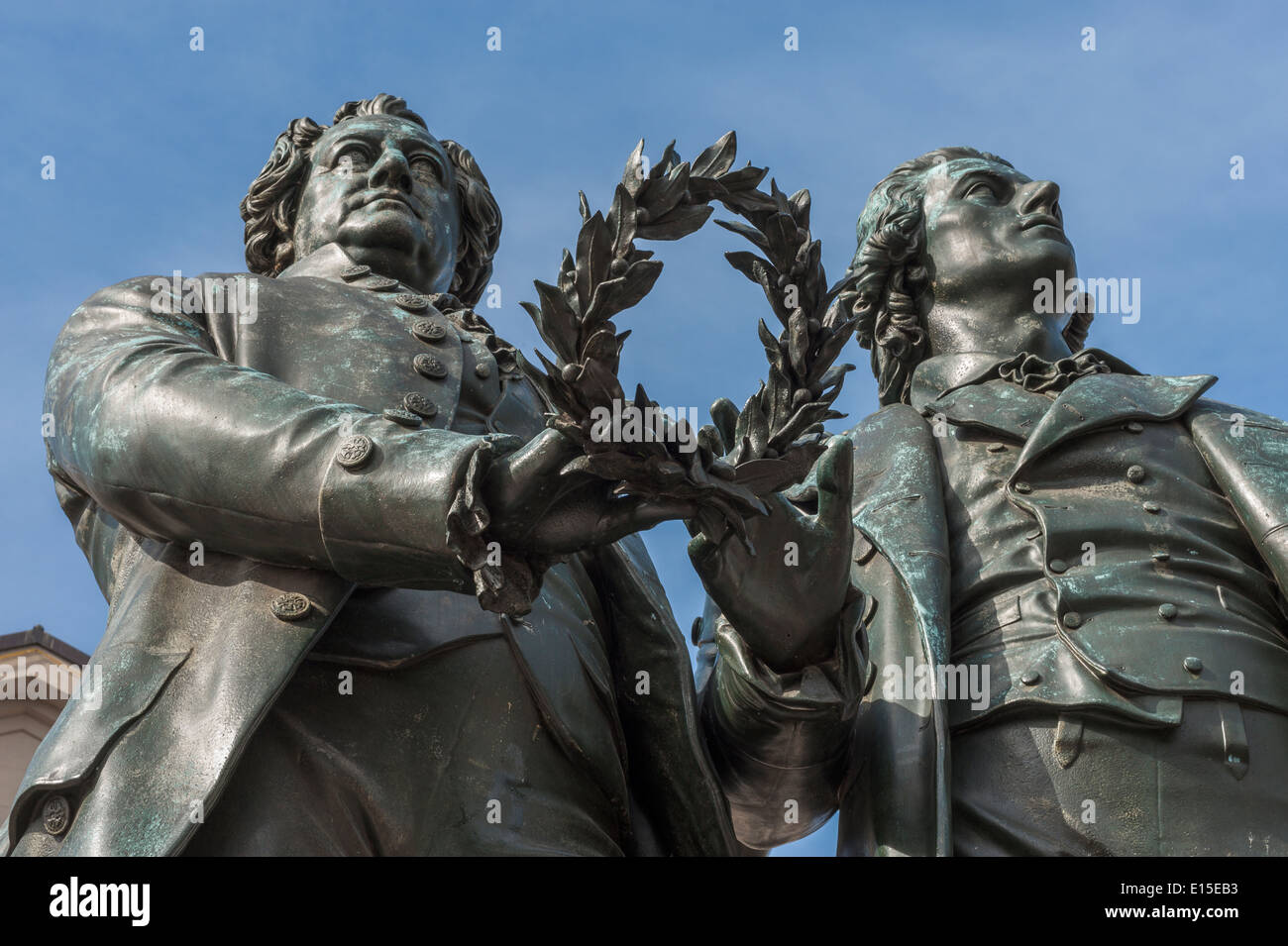 In Germania, in Turingia, Weimar, monumento Goethe-Schiller Foto Stock