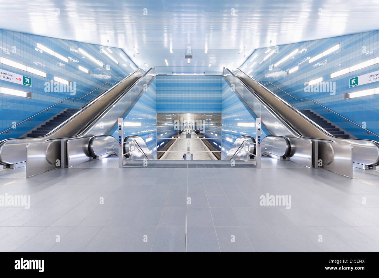 Germania, Amburgo, stazione della metropolitana Hafencity Universitaet Foto Stock