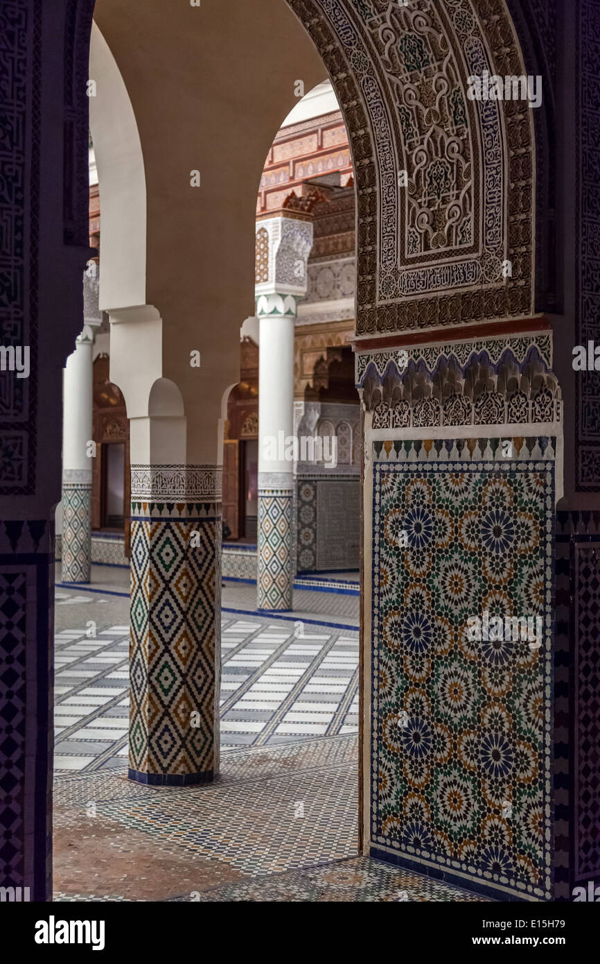 Il Museo di Marrakech, alloggiato nel dar Menebhi palazzo nel centro della città vecchia Foto Stock