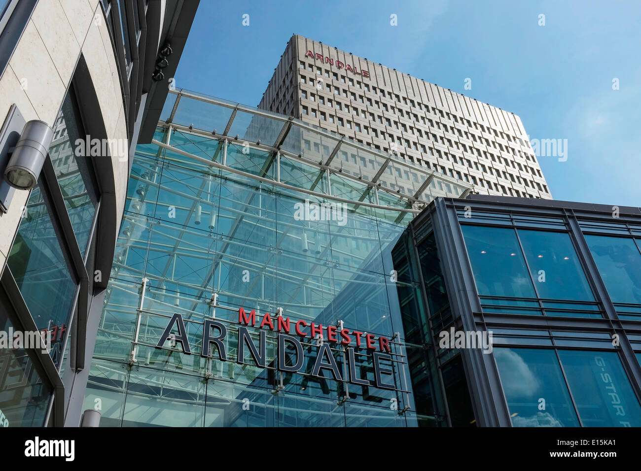 La Manchester Arndale shopping centre e blocco di tower REGNO UNITO Foto Stock