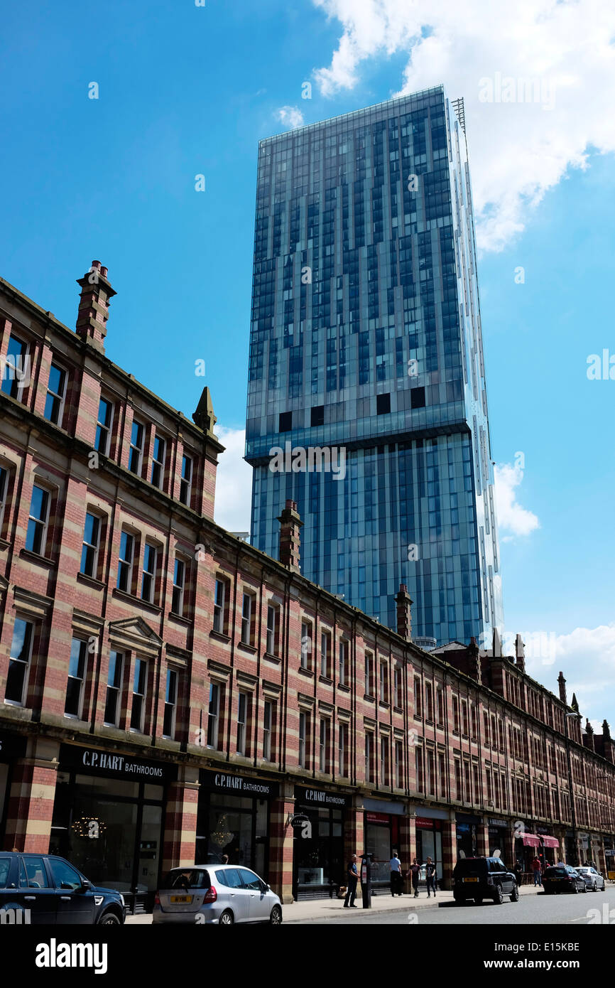 Il Beetham Tower Hotel Hilton di Deansgate Manchester REGNO UNITO Foto Stock