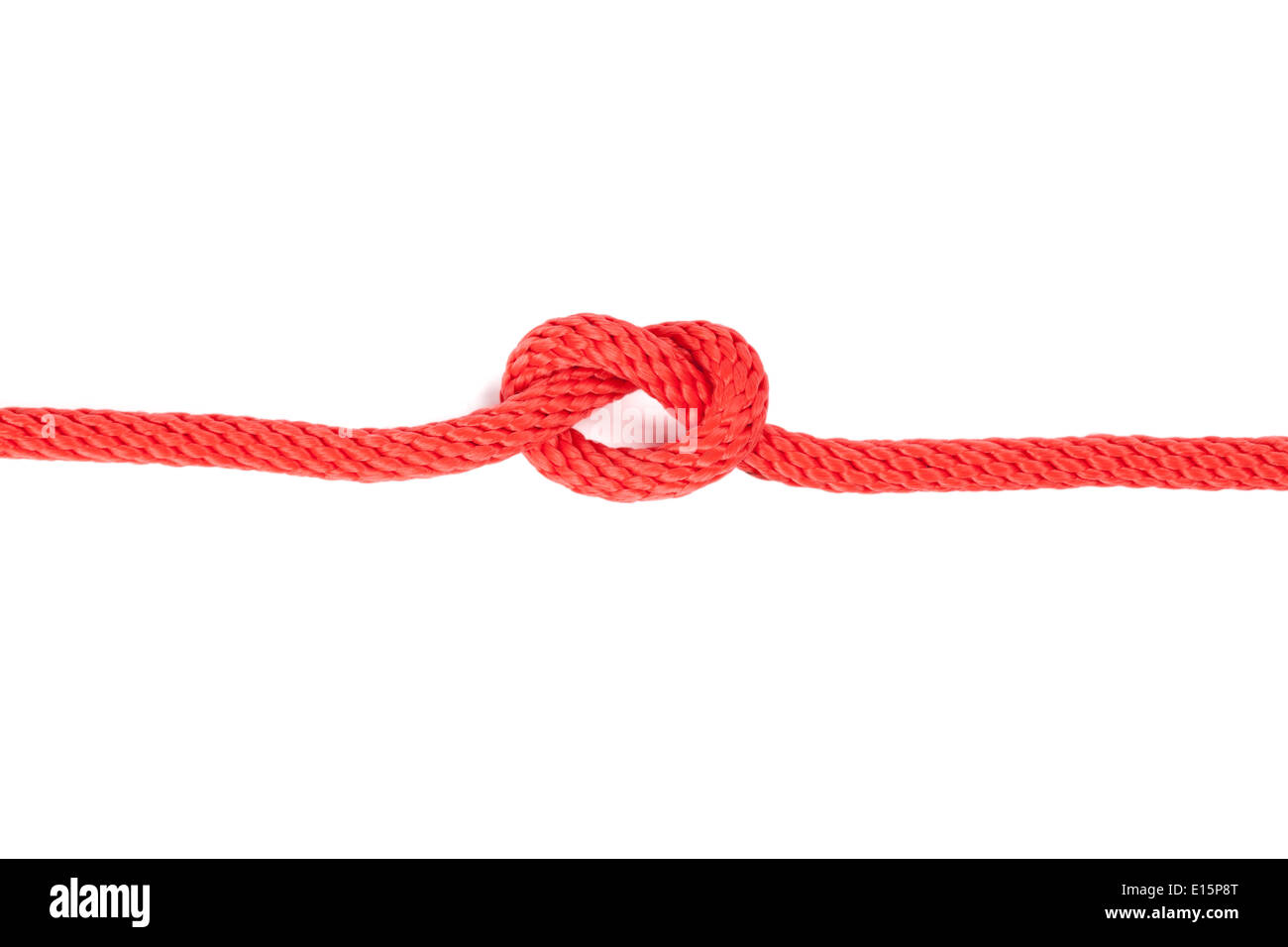Nodo rosso isolato su sfondo bianco Foto Stock