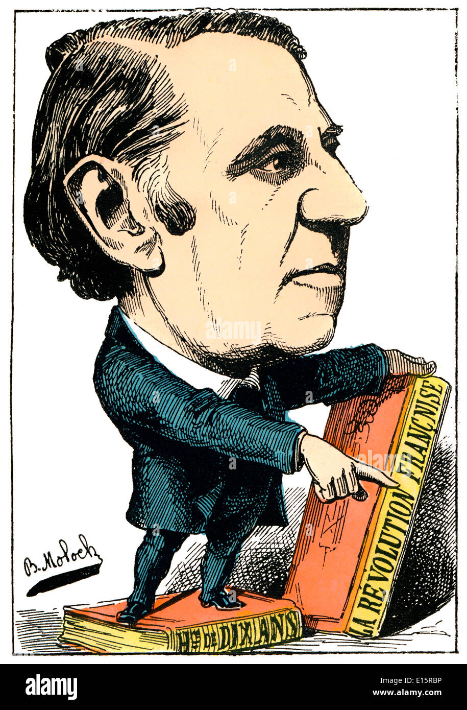 Louis Jean Joseph Charles Blanc, 1811 - 1882, un uomo politico francese e socialista. caricatura politica, 1882, da Alphonse Hector Foto Stock