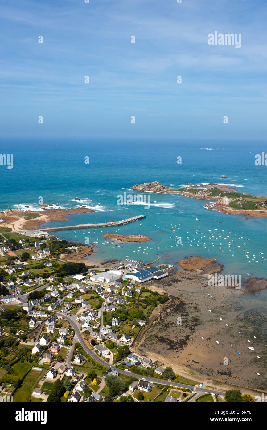 Il porto di Diben in Plougasnou (dipartimento di Finistère) : vista aerea Foto Stock