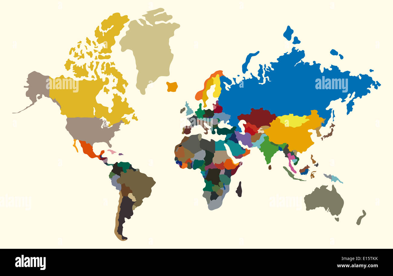 Mappa del mondo Foto Stock