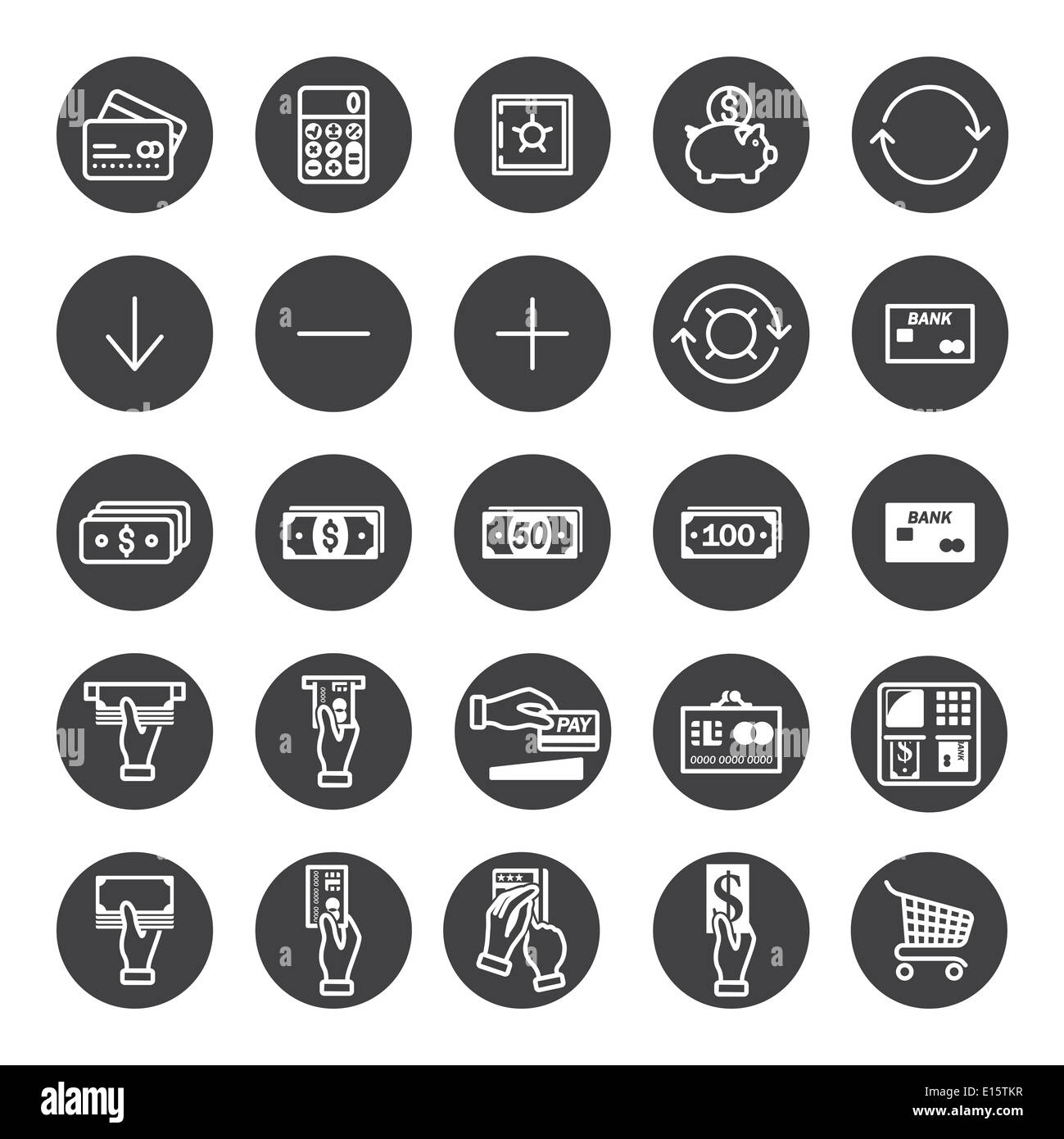 Banking set di icone Foto Stock