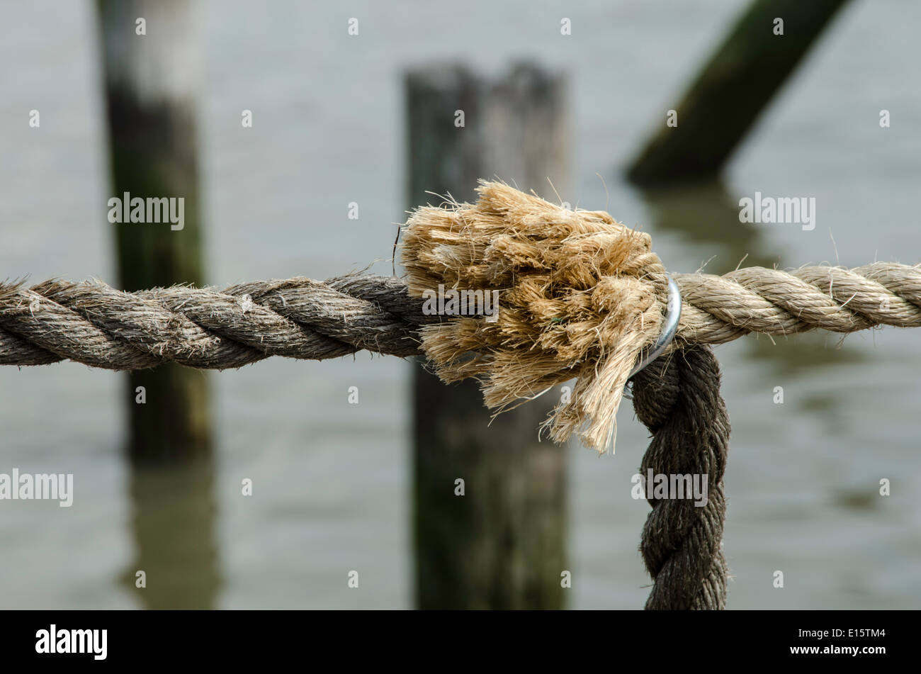 Recinzione in corda dal fiume Hudson Foto Stock
