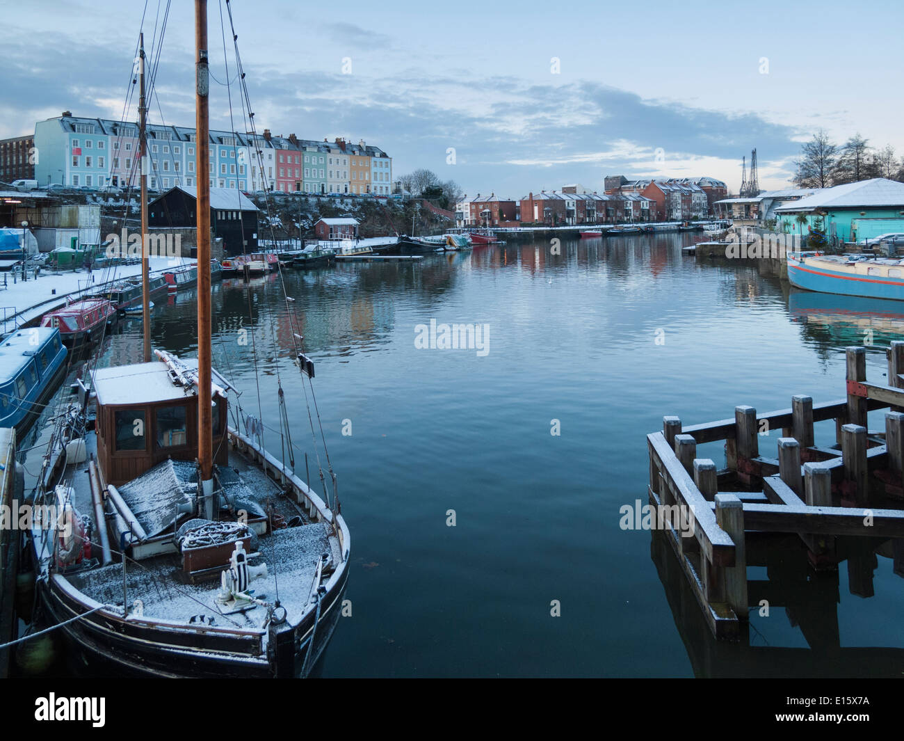 Scena invernale a Bristol Harbourside Foto Stock