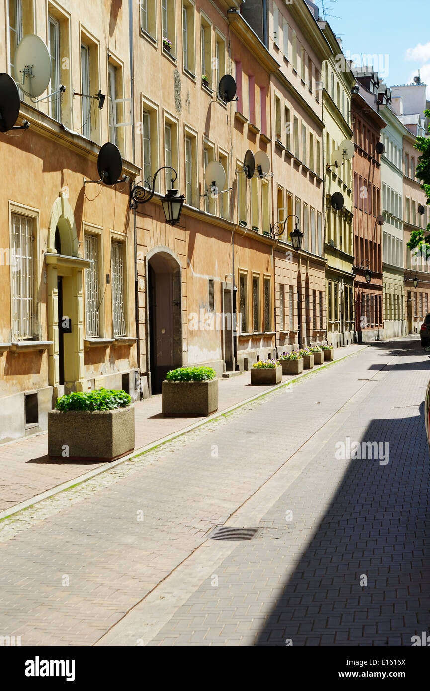 Tenements su Kozia (capra) street nella città vecchia, Varsavia, Polonia. Foto Stock