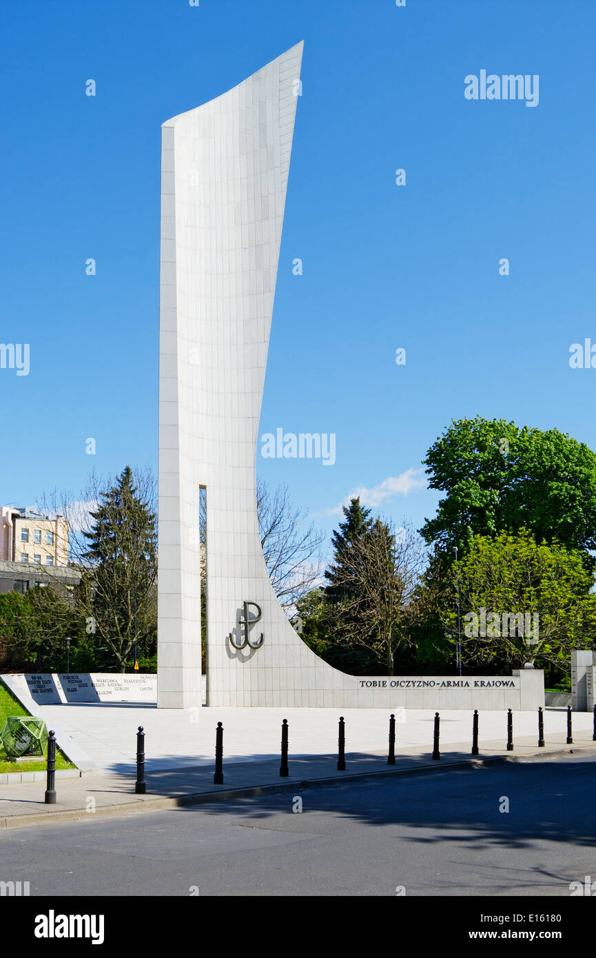 Monumento al polacco stato sotterraneo e esercito Home agire durante la II guerra mondiale, Varsavia, Polonia Foto Stock
