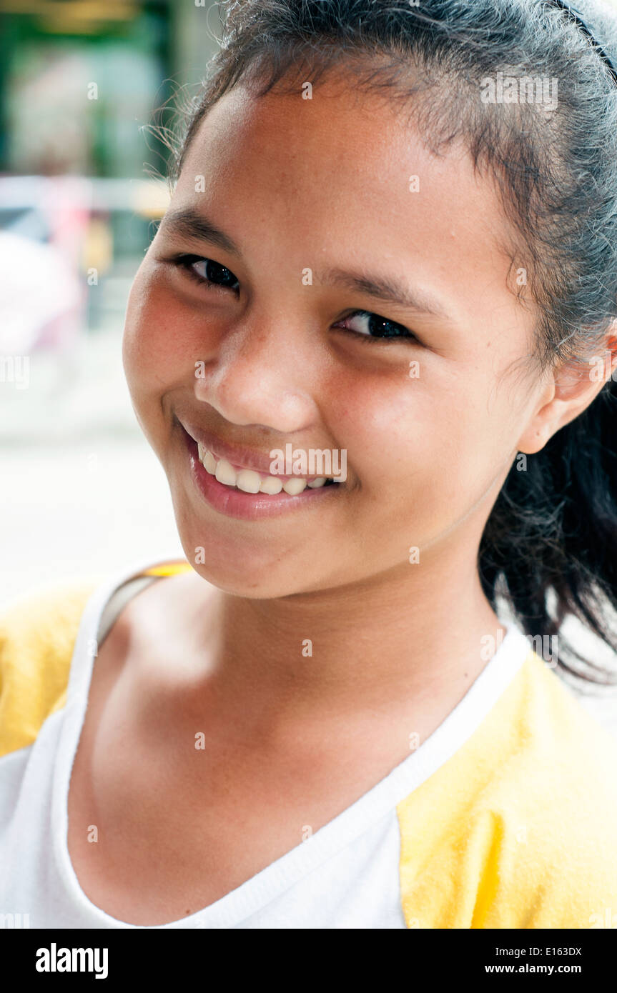 Ragazza giovane, Butuan, Filippine Foto Stock