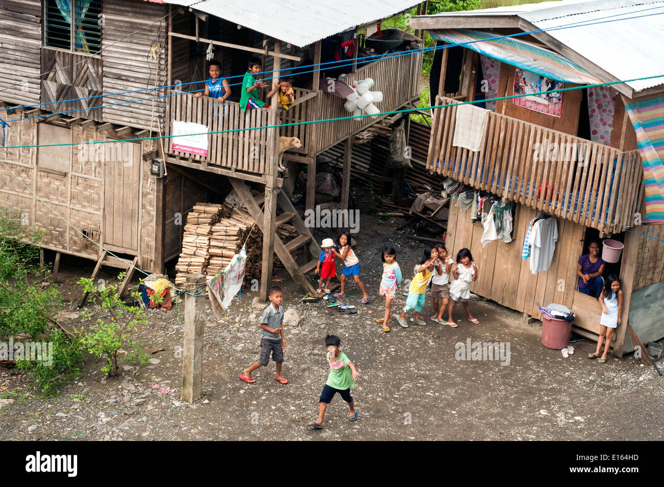Alloggiamento del villaggio, Butuan, Filippine Foto Stock