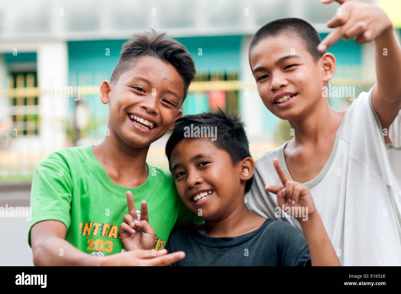 Ragazzi giovani, Butuan, Filippine Foto Stock