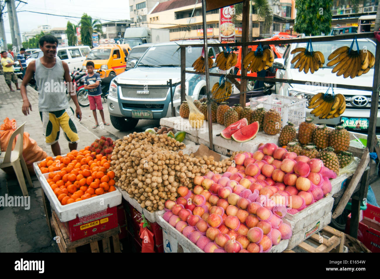 Pressione di stallo di frutta, Butuan, Filippine Foto Stock
