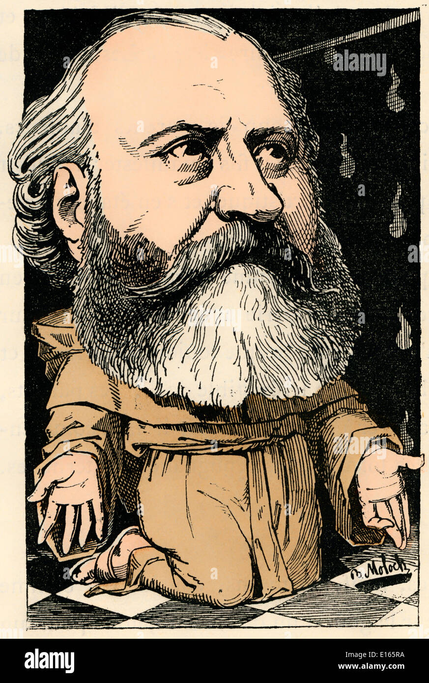 Charles-François Gounod, 1818 - 1893, un compositore francese, caricatura politica, 1882, da Alphonse Hector Colomb pseudonimo B. Molo Foto Stock