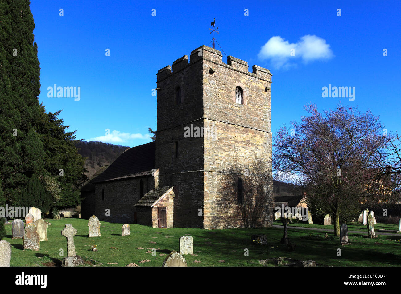 Molla, St Johns chiesa parrocchiale, Stokesay village, Shropshire County, England, Regno Unito Foto Stock
