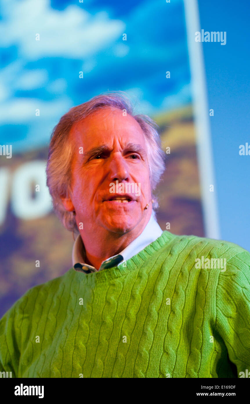 Hay-on-Wye, Powys, Regno Unito. Il 24 maggio 2014. Henry Winkler AKA Il Fonz emozioni al pubblico a Hay Festival. La Hay Festival della letteratura e delle arti festeggia il suo ventisettesimo anno in Galles. Credito: Graham M. Lawrence/Alamy Live News. Foto Stock