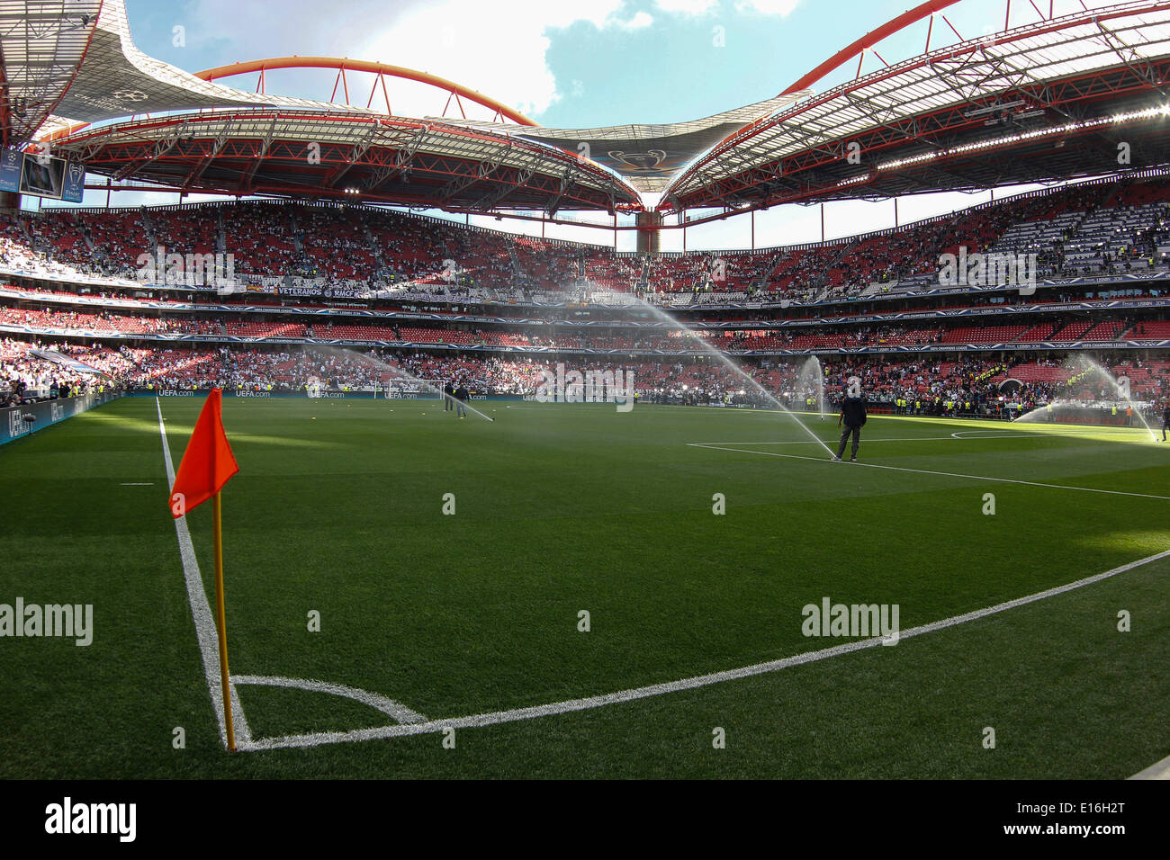 Luz Stadium prima di iniziare la finale di UEFA Champions League match: Real Madrid x AtlŽtico de Madrid a Luz Stadium a Lisbona, Portogallo, Sabato 24 Maggio, 2014. Foto Stock