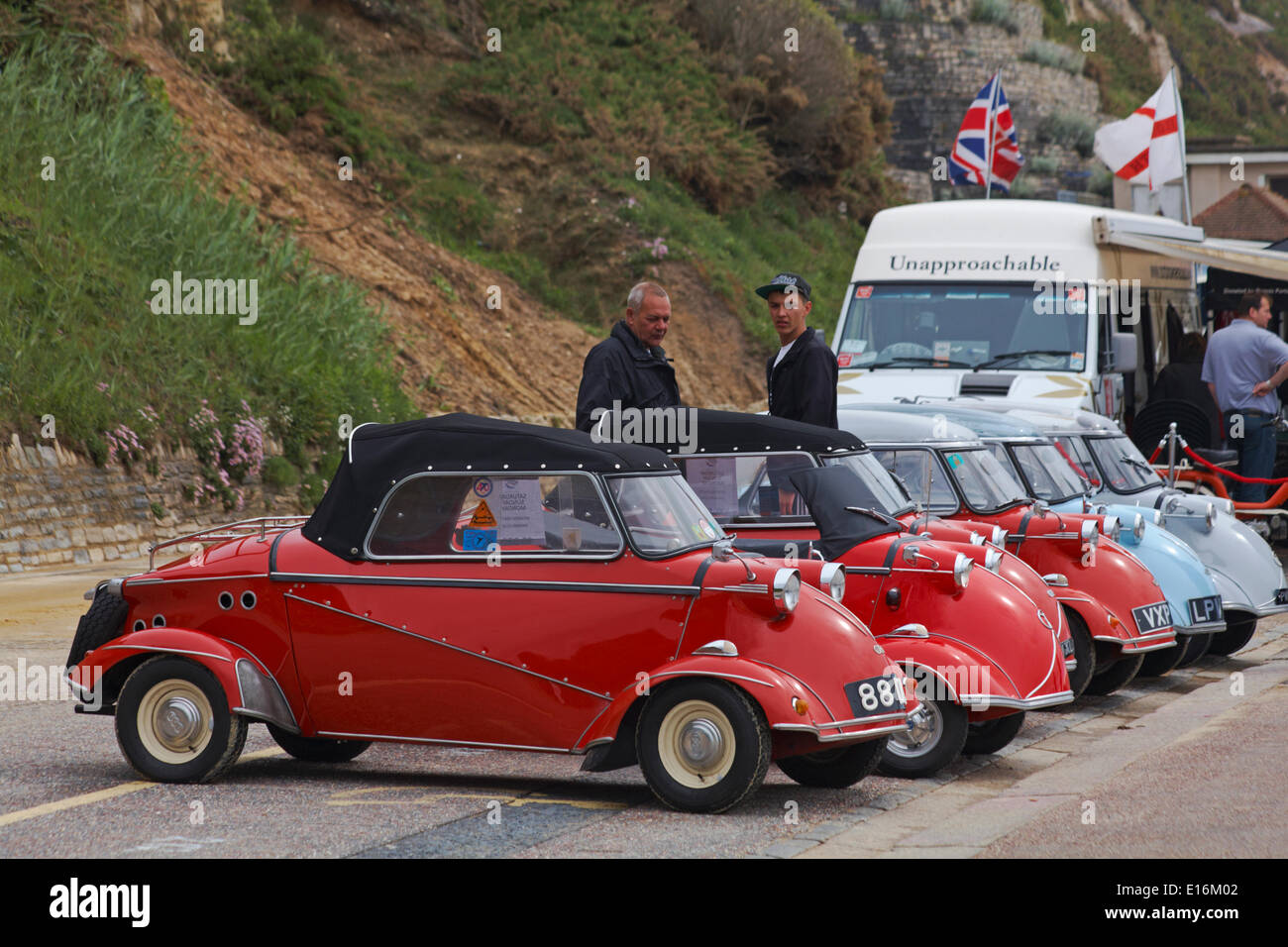 Messerschmitt automobili, bollicine auto, in mostra al primo Bournemouth Wheels Festival di maggio a Bournemouth, Dorset UK. Credit: Carolyn Jenkins/Alamy Live News Foto Stock