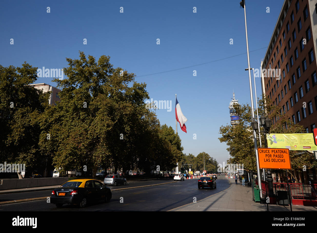 Avenida Libertador General bernado O'Higgins downtown Santiago del Cile Foto Stock
