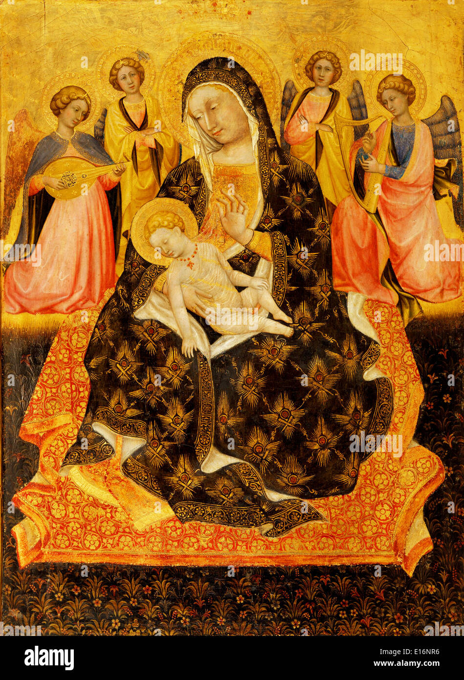 Madonna con Bambino e angeli di Pietro di Domenico da Montepulciano, 1420 Foto Stock