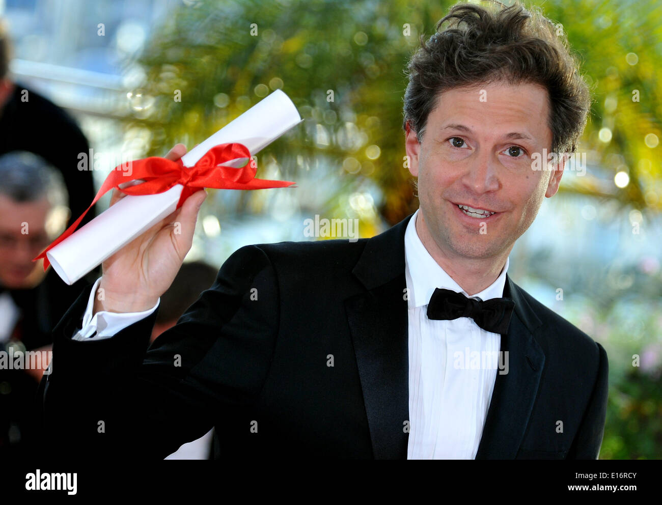 Cannes, Francia. Xxiv Maggio, 2014. U.S. regista Bennett Miller presenta il miglior regista premio della sessantasettesima Cannes Film Festival per il suo film Foxcather, a Cannes, Francia, 24 maggio 2014. Credito: Chen Xiaowei/Xinhua/Alamy Live News Foto Stock