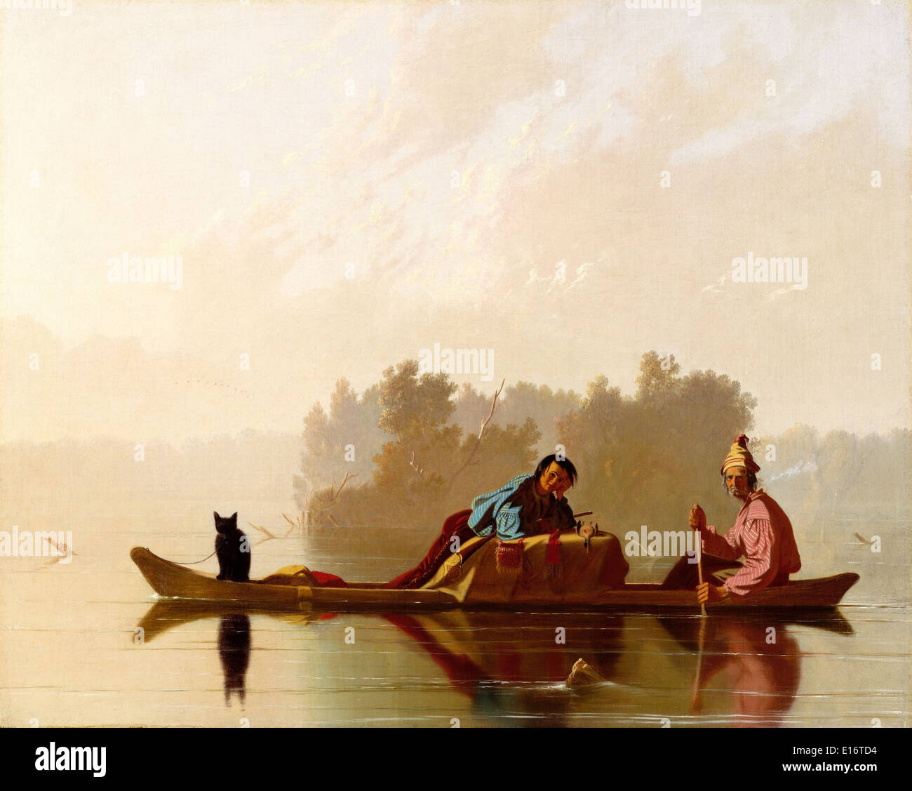 I commercianti di pellicce la discesa del Missouri da George Caleb Bingham 1845 Foto Stock