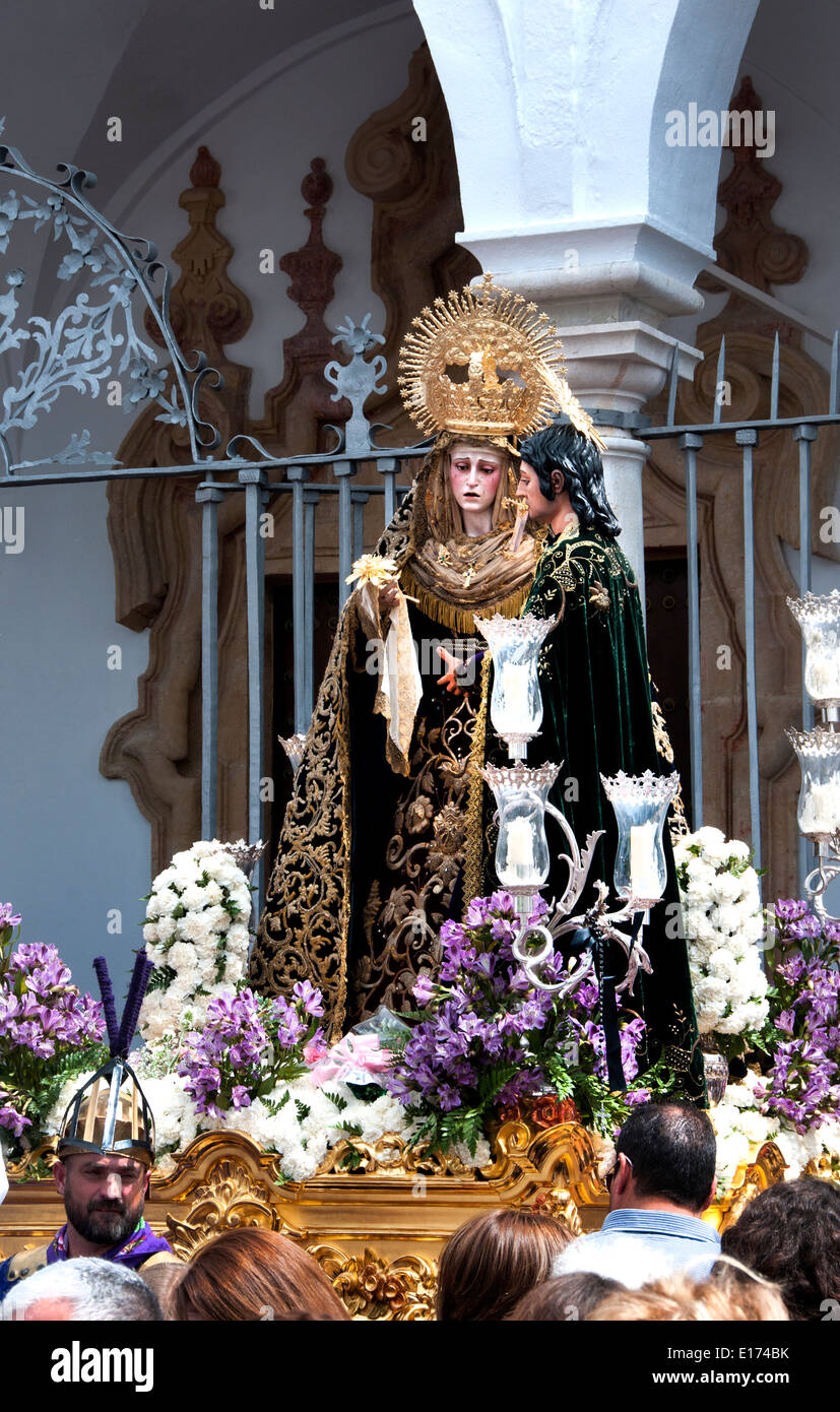 Semana Santa ( Settimana Santa Pasqua ) Processione di Arcos de la Frontera Spagna spagnolo Cadice Foto Stock